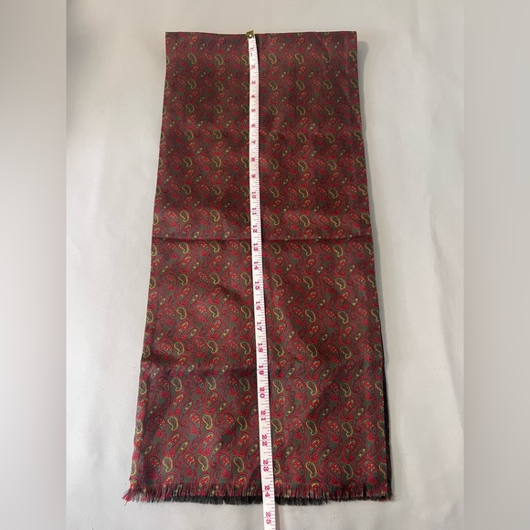 Vintage Retro Pre Loved Original Superba Mod Rare Scarf Red Gray Silk/wool - Picture 3 of 4
